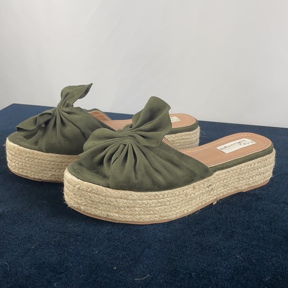 NWT Green Bow Straw Platforms Vintage Havana - Picture 4 of 6